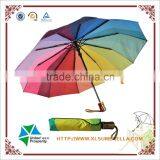 Colorful Rainbow 10 Ribs Automatic Lady Gift Umbrella thumbnail-1