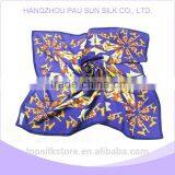 Hangzhou Fashion Leopard Print100% Silk Twill Brandedbig Square Scarf thumbnail-1