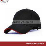Black Cotton Sports Baseball Clap With Red Sandwich Visor