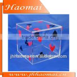 2011 new printed acrylic display box square with sliding lid