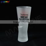 Unique Frosted Glass Cup With Irregular Design