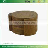 Xingyuan Bamboo All Natural Round Bamboo Coaster, Set of 6 in Holder thumbnail-2