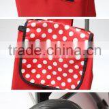No.1 Yiwu Exporting Commission Agent Wanted Good Quality Red Fodable Shopping Trolley With Bag With White Dots thumbnail-3