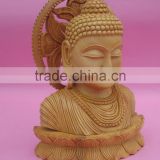 wooden Handicraft artisan Buddhism Sculptural decore Gift Carving God Buddha Statue