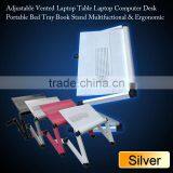 Adjustable Vented Laptop Table Laptop Computer Desk Portable Bed Tray Book Stand Multi17-Inch Computer Desk Folding Laptop Table thumbnail-1