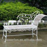 Chaise Longue Style Wrought Iron Garden Bench thumbnail-1
