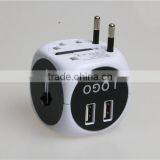 Newest Travel Adapter Universal Plug to American Power Adapter With Double USB Port 250V 2500Ma Universal Travel thumbnail-4