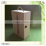 Handle Divided Pine Wooden Bottle Red White Wine Box thumbnail-2