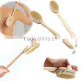 Cy298 Removable Body Brush Natural Boar Bristles Long BeechwoodHandle Bath Shower Brushes Great Back Scrubber Dry Skin Brush thumbnail-4