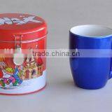 2017 Wholesale Promotional Stoneware Cheap Coffee Mug With Tin Box Packing thumbnail-2