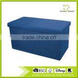 Blue Multipurpose Collapsible Toys Shoes And Garments Storage Ottoman thumbnail-1