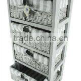 Foldable Wooden Chest With 4 Foldable Drawers thumbnail-1