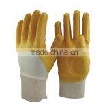 NMSAFETY Yellow Cheap Work Safety Nitrile Labor Protection Gloves thumbnail-1