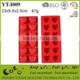 12 holes heart shape silicone ice tray