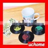 UCHOME Factory Sell Novelty CD Black Disc Silicone Vinyl Record Coaster thumbnail-3