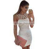 New Women Summer Sexy Sleeveless Party Cocktail Lace Evening Bodycon Mini Dress thumbnail-1