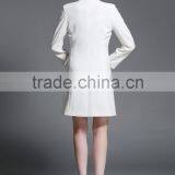 2016 Women Fashion Winter Wool Fabric Long Knee Length Coat for Girls thumbnail-4