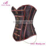 Cheap Brown Buckle up Women Steampunk Witch Corset thumbnail-2
