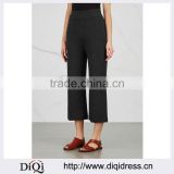 Wholesale Women Apparel Simple Design Cropped Wide-leg Cashmere High-waist Trousers(DQE0355P)