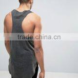 2017 Competitive New Design Custom Green Color Gym Wear Comfortable 65% Cotton 35% Polyester Fashion Men's Gym Tank Tops thumbnail-2