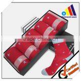 Jacquard Pattern Breathable Anti-bacterial Bamboo Adult Red Socks thumbnail-1