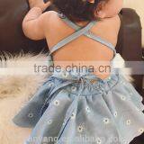 New Arrival Baby Boutique Clothing off Shoulder White Flower Skirt Designer One Piece Party Dress thumbnail-5