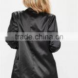 MGOO Custom Black Gathered Sleeves No Buttons Fashion Suit Blazers For Women Long Sleeves Loose Style thumbnail-5