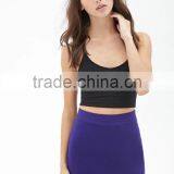 Easy Women Stretch Knit Grape Mini Skirt in Wholesale Made in China thumbnail-1