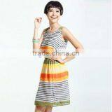 Newest Wholesale Sleeveless Elegant Stripe Dress