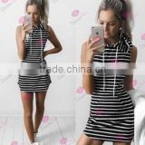 Walson 2015 Women Casual Hooded Cotton Print Bodycon Dresses Loose Plus size Knee Length Summer