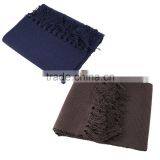 Comfortable Solid Color Soft 100% Cotton Blanket Crochet Summer Newborn Babies Blanket Casual Sleeping Bed Supplies thumbnail-1
