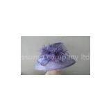 Purple Party Stylish 2 Layer Sinamay Ladies' Hats Trimmed With Elegent Sinamay & Feathers thumbnail-1