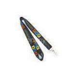 Heat Transfer Print ID Neck Lanyard , Polyester Swivel J-hook Lanyard