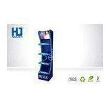 Blue Nivea Cosmetic Display Stand , Face Cream Advertising Floor Cardboard Display Rack