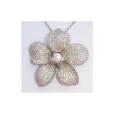 S925 Necklace, CZ Necklace, Rhodium Plated Necklace thumbnail-3
