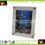 A6 clear frame counter standing, Factory price beautiful curved acrylic photo frame