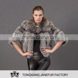 Popular design silver fox fur vest sleeveless arctic fox fur overcoat