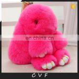 Cute Real Rex Rabbit Fur Copenhagen Rabbit Bag Charm for Decoration thumbnail-1