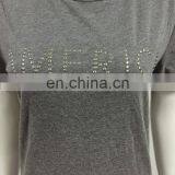 Applique Bead on T-shirt, Lady Apparel From China, 100% Cotton T-shirt for American Women thumbnail-4