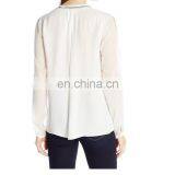 Designer Clothing Manufacturers in China, Long Sleeve Cream Lady Shirt Office Uniform Design thumbnail-4
