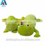 factory custom high quality big eyes green frog plush stuffed toy pillow cushion