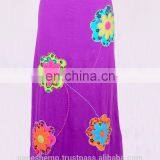 Beautiful Printed Patches Tyrian Purple Summer Long Dress HHCS 120 A
