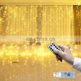 300 LEDs Window Curtain Fairy Lights Copper Wire String Lights USB Remote Control 8 Modes Hanging Lights thumbnail-2