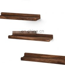 Set of 3 Wood Picture Ledge Shelf Rustic Floating wooden Shelves