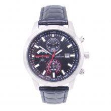 Stainless Steel Chronograph Watches Man Genuine Leather Multi-Function Watch thumbnail-5