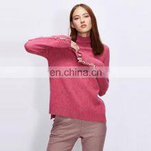 Women Thick Custom Fashion Elegant Cashmere Knit Pullover Sweater With Sleeve Beads thumbnail-5
