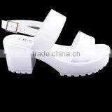 Solid White Girls Latest Fashion High Platform Heel Buckle Strap Ankle Sandals thumbnail-2
