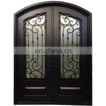 modern villa house metal safety double entry frame storm front doors design french wrought iron entrance security steel door