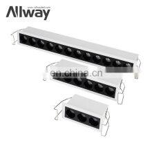 ALLWAY High Brightness Waterproof IP54 8Watt 15Watt 24Watt LED Linear Grille Lamp Downlight