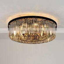 2022 Newest Design Big Black Round Luxury Asfour Pendant Lamp Restaurant Living Room Classic Crystal Chandeliers Ceiling thumbnail-4